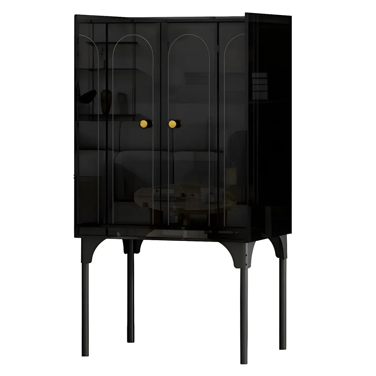 Modern Plastic/Acrylic Sideboard Cabinets with Shelves in Red