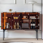 Modern Plastic/Acrylic Sideboard Cabinets with Shelves in Red