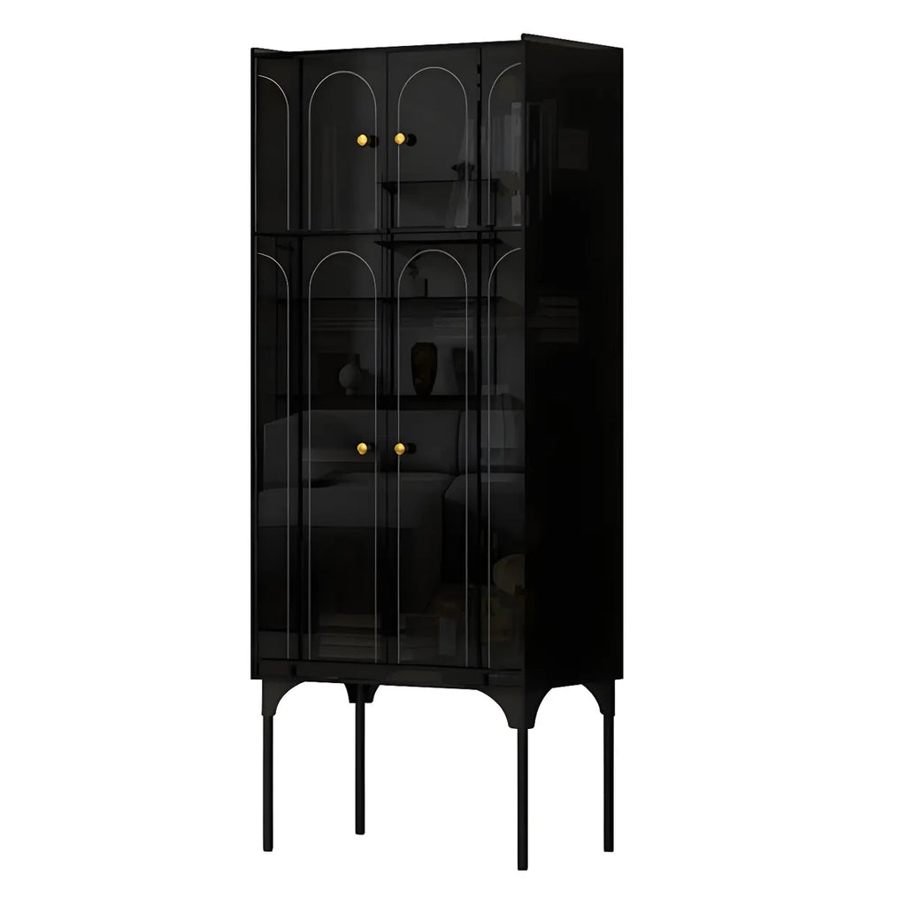 Modern Plastic/Acrylic Sideboard Cabinets with Shelves in Red