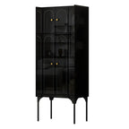 Modern Plastic/Acrylic Sideboard Cabinets with Shelves in Red
