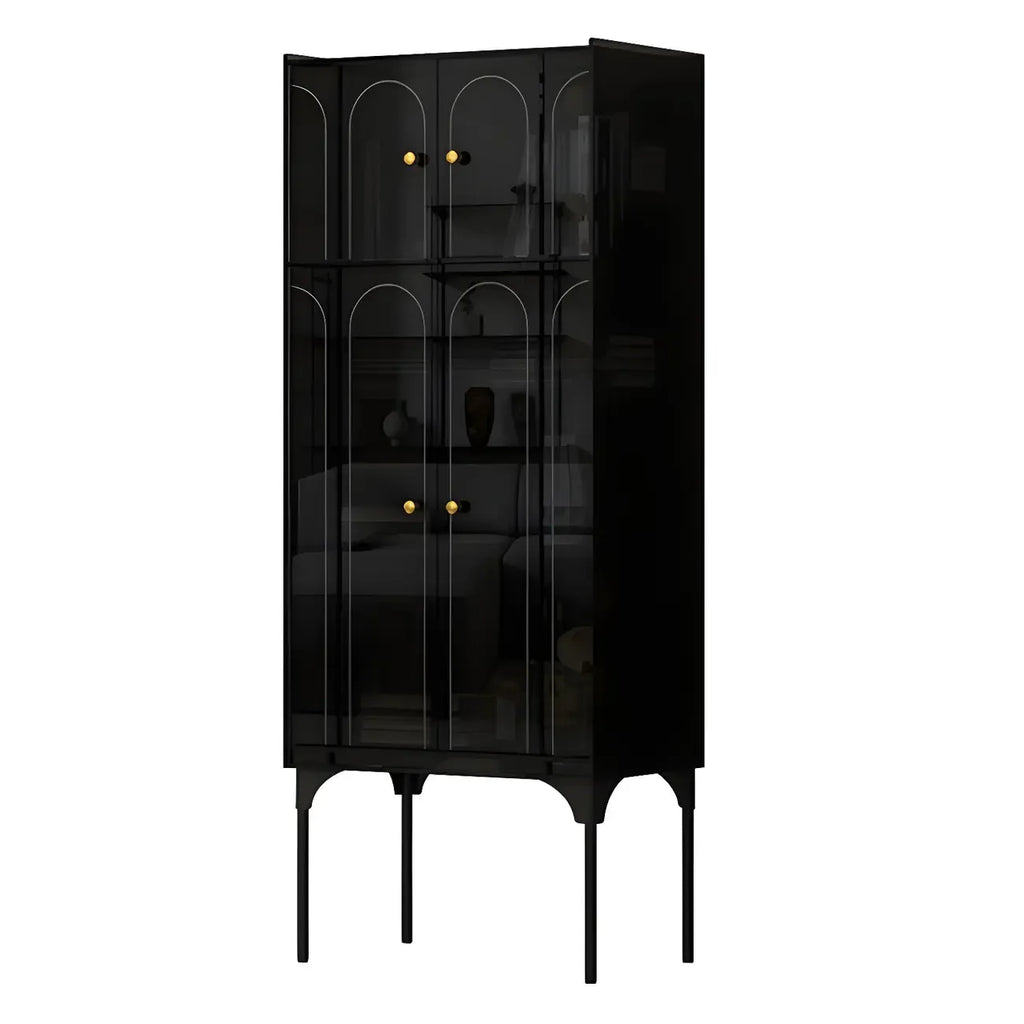 Modern Plastic/Acrylic Sideboard Cabinets with Shelves in Red