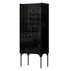 Modern Plastic/Acrylic Sideboard Cabinets with Shelves in Red