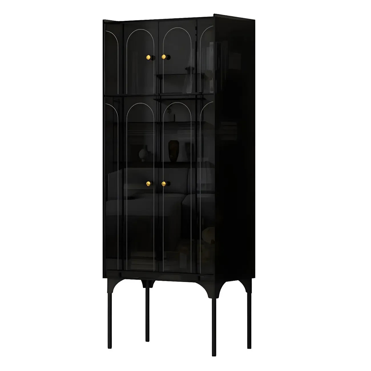 Modern Plastic/Acrylic Sideboard Cabinets with Shelves in Red