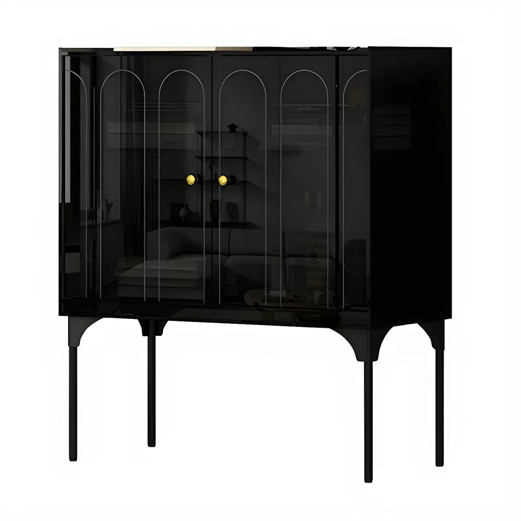 Modern Plastic/Acrylic Sideboard Cabinets with Shelves in Red