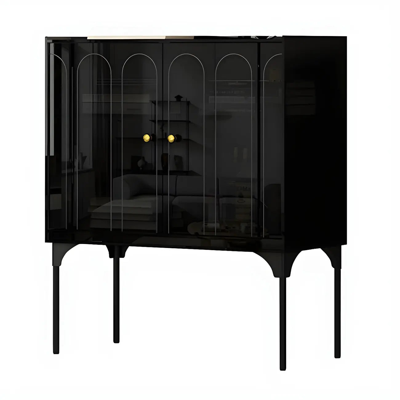 Modern Plastic/Acrylic Sideboard Cabinets with Shelves in Red