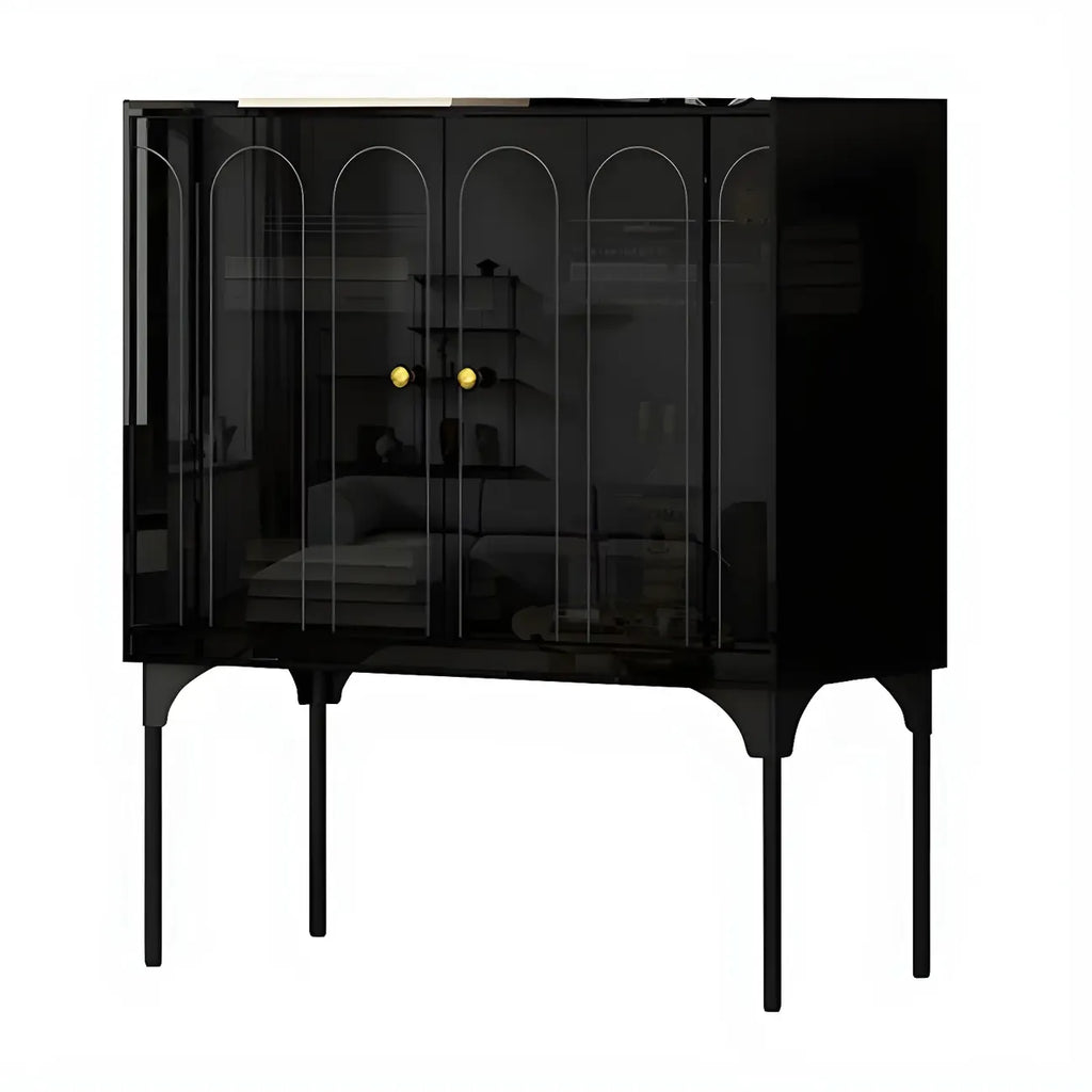 Modern Plastic/Acrylic Sideboard Cabinets with Shelves in Red