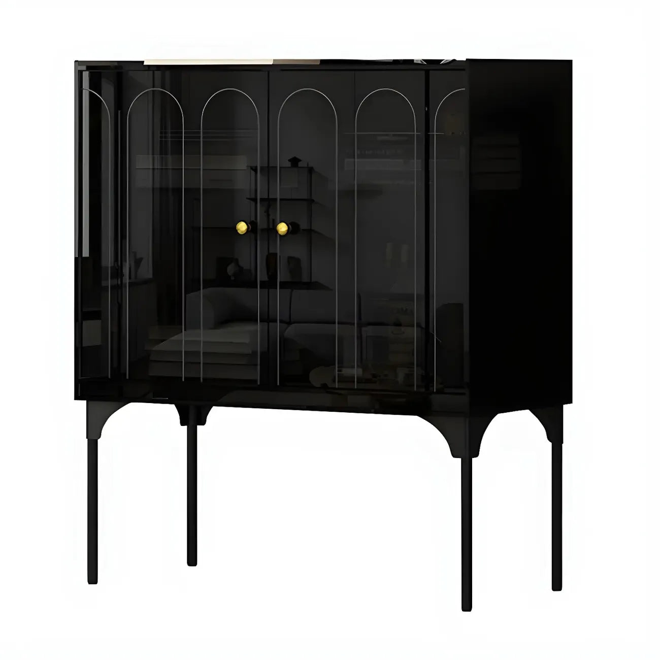 Modern Plastic/Acrylic Sideboard Cabinets with Shelves in Red