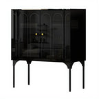 Modern Plastic/Acrylic Sideboard Cabinets with Shelves in Red