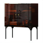 Modern Plastic/Acrylic Sideboard Cabinets with Shelves in Red