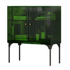 Modern Plastic/Acrylic Sideboard Cabinets with Shelves in Red