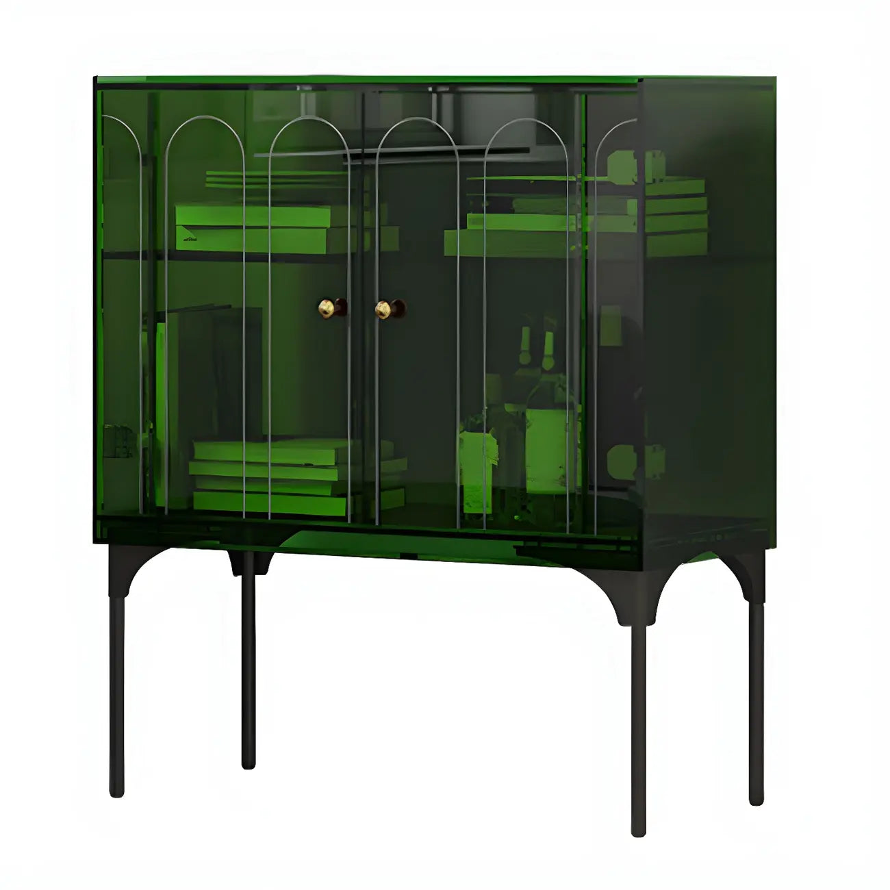 Modern Plastic/Acrylic Sideboard Cabinets with Shelves in Red
