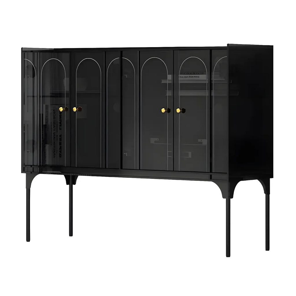 Modern Plastic/Acrylic Sideboard Cabinets with Shelves in Red