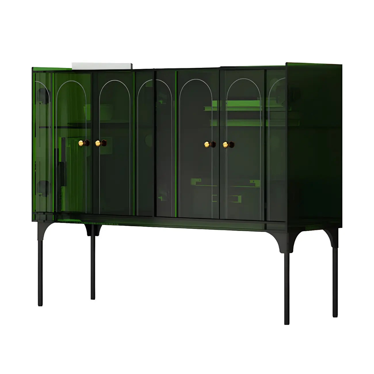 Modern Plastic/Acrylic Sideboard Cabinets with Shelves in Red