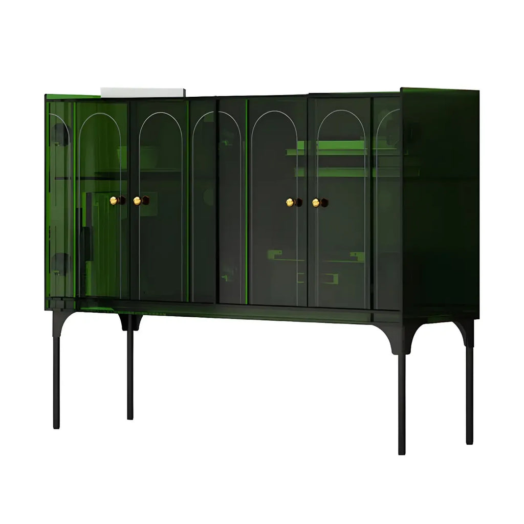 Modern Plastic/Acrylic Sideboard Cabinets with Shelves in Red