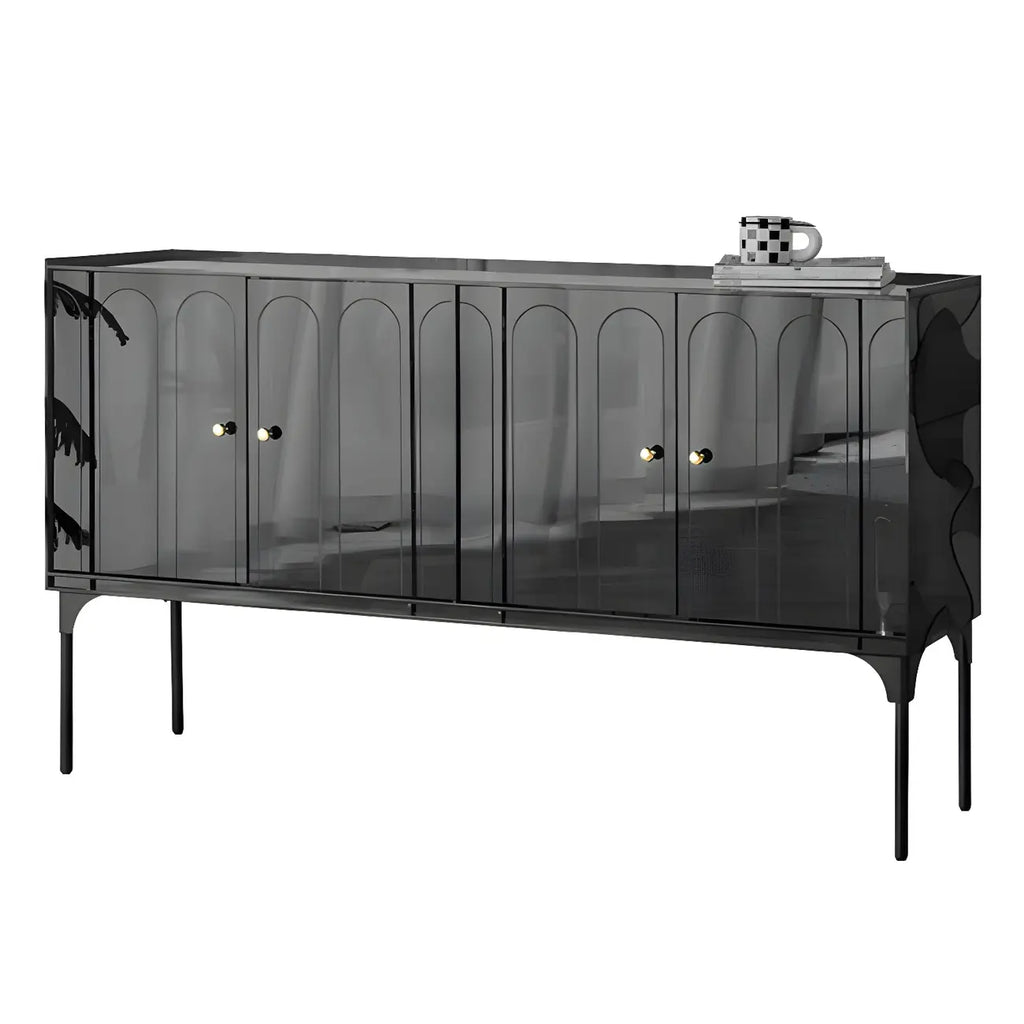 Modern Plastic/Acrylic Sideboard Cabinets with Shelves in Red