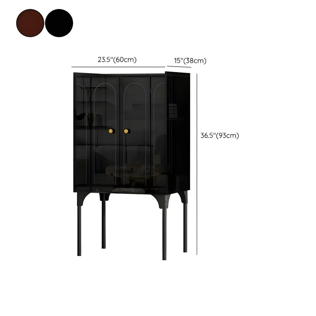 Modern Plastic/Acrylic Sideboard Cabinets with Shelves in Red