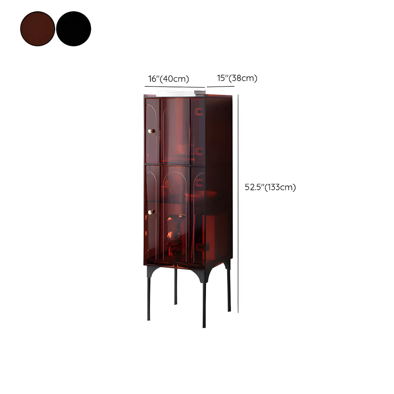 Modern Plastic/Acrylic Sideboard Cabinets with Shelves in Red