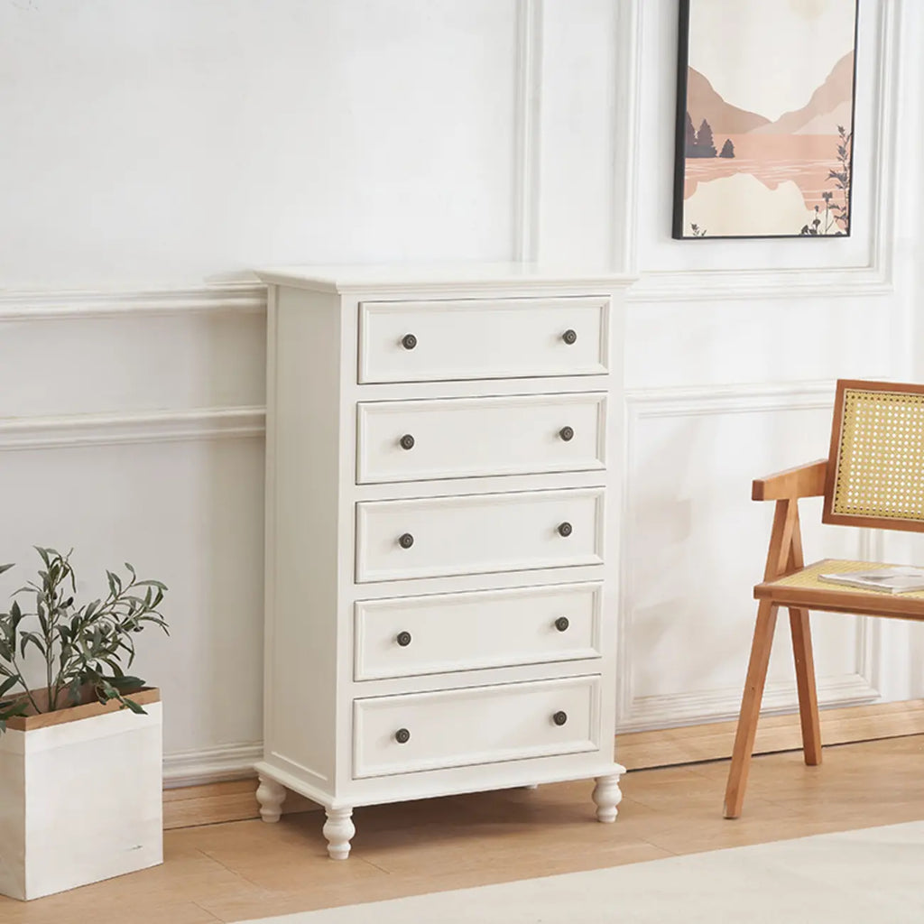 Stylish White Wooden Chest with 9-Drawers for Bedroom