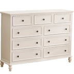 Stylish White Wooden Chest with 9-Drawers for Bedroom