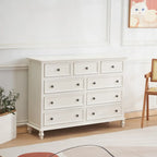 Stylish White Wooden Chest with 9-Drawers for Bedroom