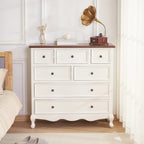 Stylish White Wooden Chest with 9-Drawers for Bedroom