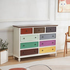 Stylish White Wooden Chest with 9-Drawers for Bedroom