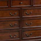 Traditional Brown Bronze Handle Wood 7-Drawer Dresser
