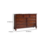 Traditional Brown Bronze Handle Wood 7-Drawer Dresser