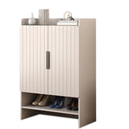 Vertical Wooden White Shoe Cabinet with Doors