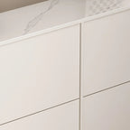 Modern White Wood Entryway Drop-Front Shoe Cabinet