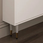 Modern White Wood Entryway Drop-Front Shoe Cabinet