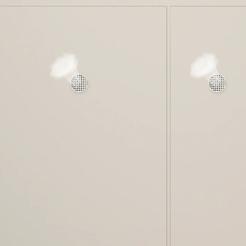 Modern White Wood Entryway Drop-Front Shoe Cabinet