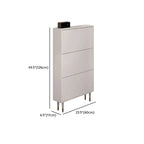 Modern White Wood Entryway Drop-Front Shoe Cabinet