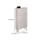 Modern White Wood Entryway Drop-Front Shoe Cabinet