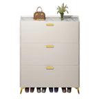 Grey/White Wood Hidden Storage Shoe Cabinet for Entryway
