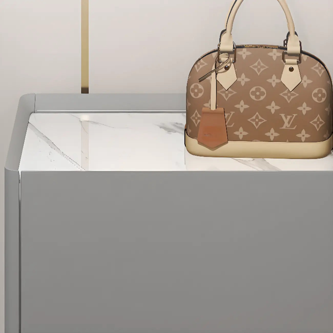 Grey/White Wood Hidden Storage Shoe Cabinet for Entryway