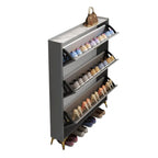 Grey/White Wood Hidden Storage Shoe Cabinet for Entryway