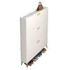 Grey/White Wood Hidden Storage Shoe Cabinet for Entryway