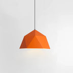 Industrial Orange Metal Pendant Light for Dining Room