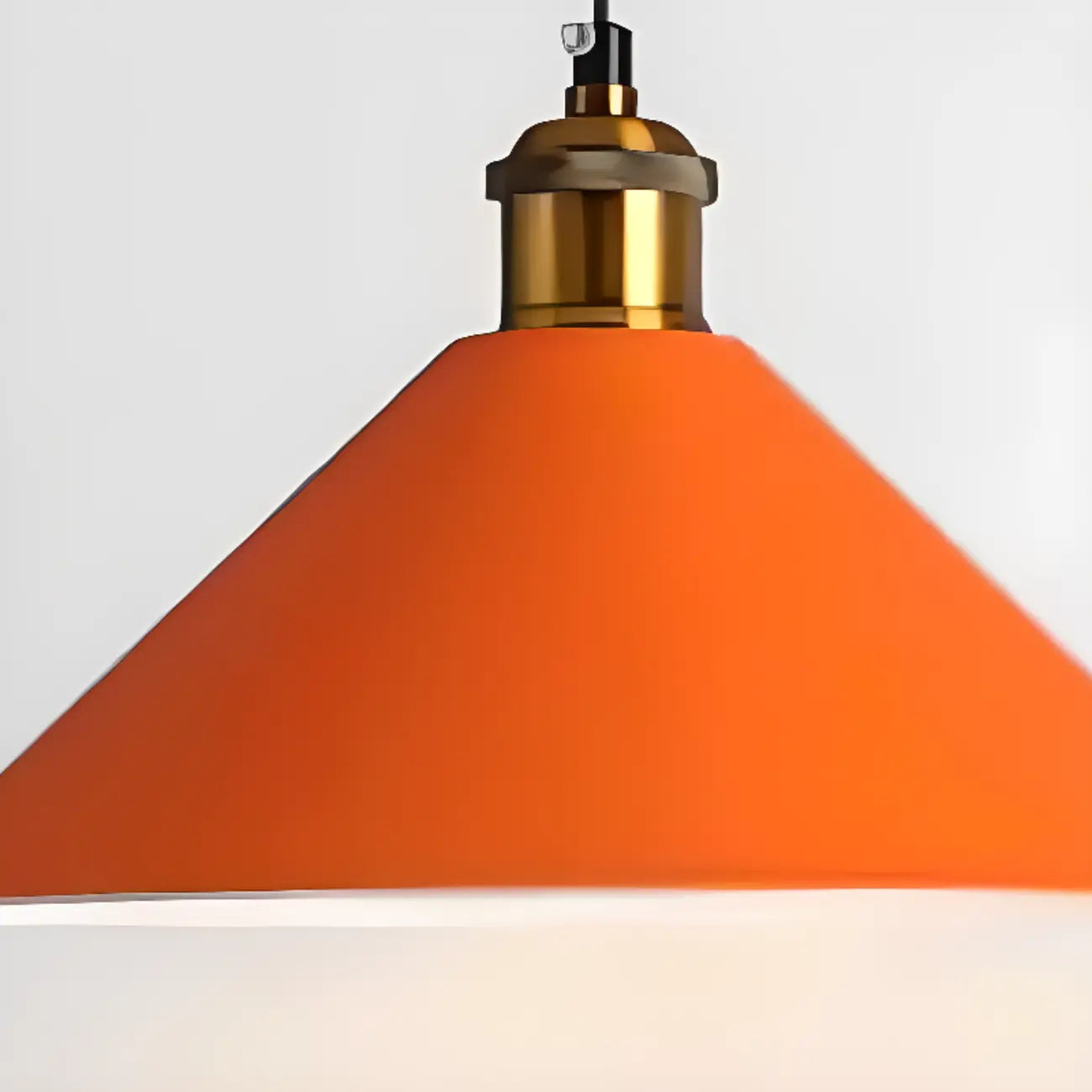Industrial Orange Metal Pendant Light for Dining Room
