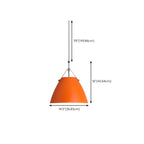 Industrial Orange Metal Pendant Light for Dining Room