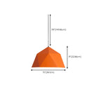 Industrial Orange Metal Pendant Light for Dining Room