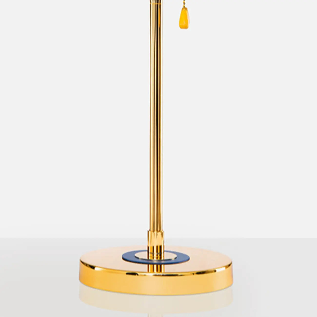 Gold Geometric Bedside Lamp with Pull Chain Switch
