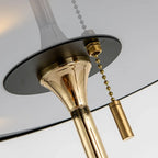 Gold Geometric Bedside Lamp with Pull Chain Switch