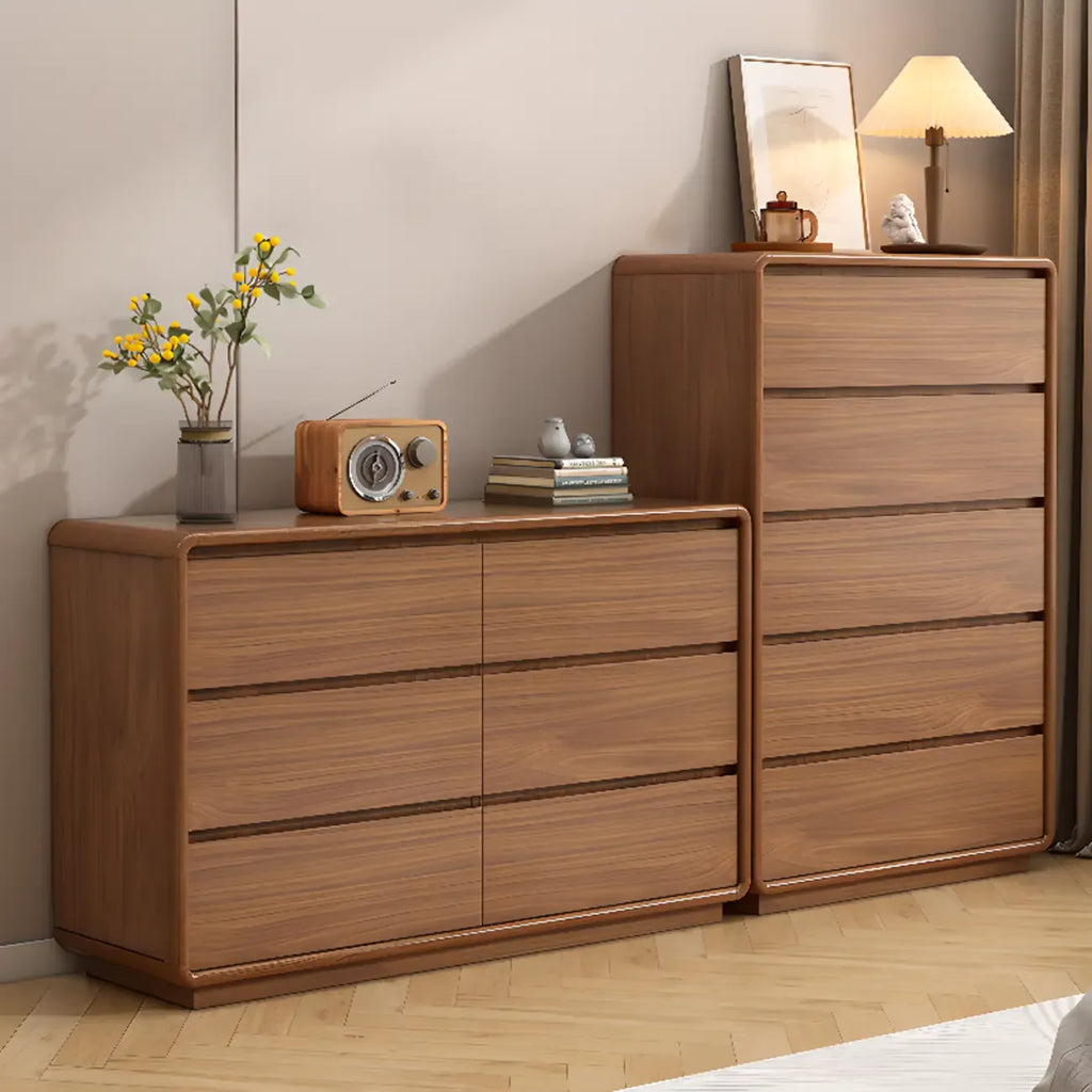 Cube Brown Wooden Console Chest in 8-Drawer