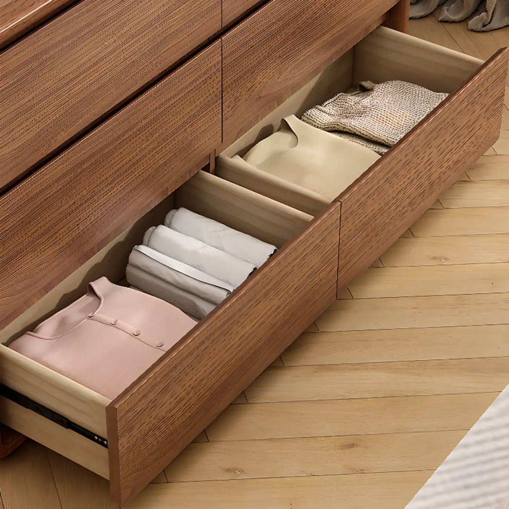 Cube Brown Wooden Console Chest in 8-Drawer