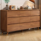 Cube Brown Wooden Console Chest in 8-Drawer