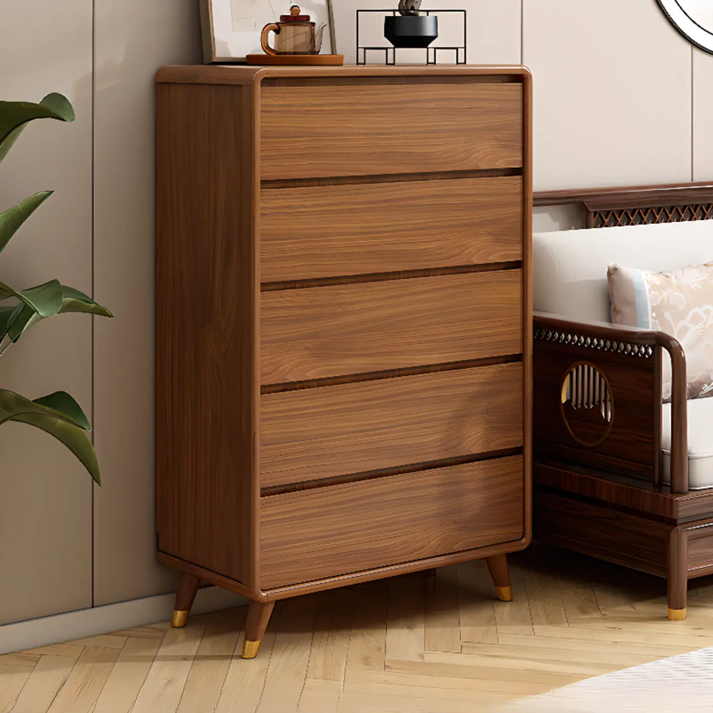 Cube Brown Wooden Console Chest in 8-Drawer