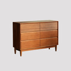 Rustic Brown Medium Wood Double Dresser in Horizontal
