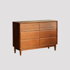 Rustic Brown Medium Wood Double Dresser in Horizontal